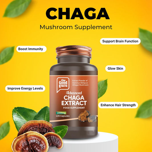 The Good Guru Mushroom Complex Extract Capsule Supplement -1800Mg -120 Capsules | Chaga, Reishi, Lion'S Mane, Shiitake, Cordyceps | Mushrooms Supplement Capsules