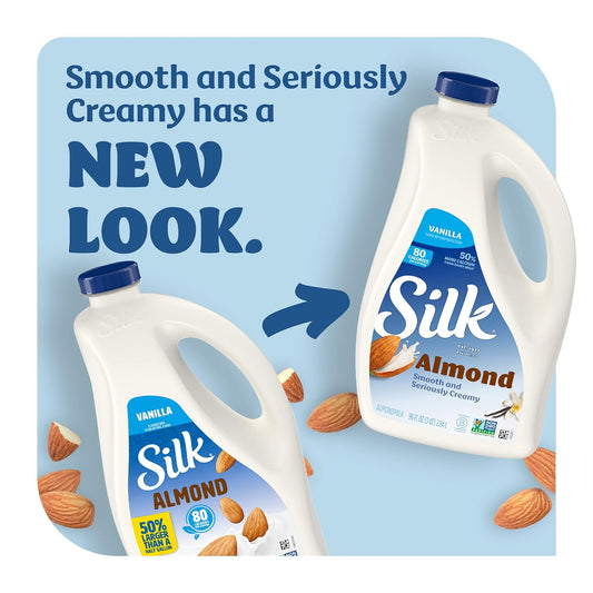 Silk Almond Milk, Vanilla, Dairy-Free, Plant-Based, Non-Gmo Project Verified, 96 Oz