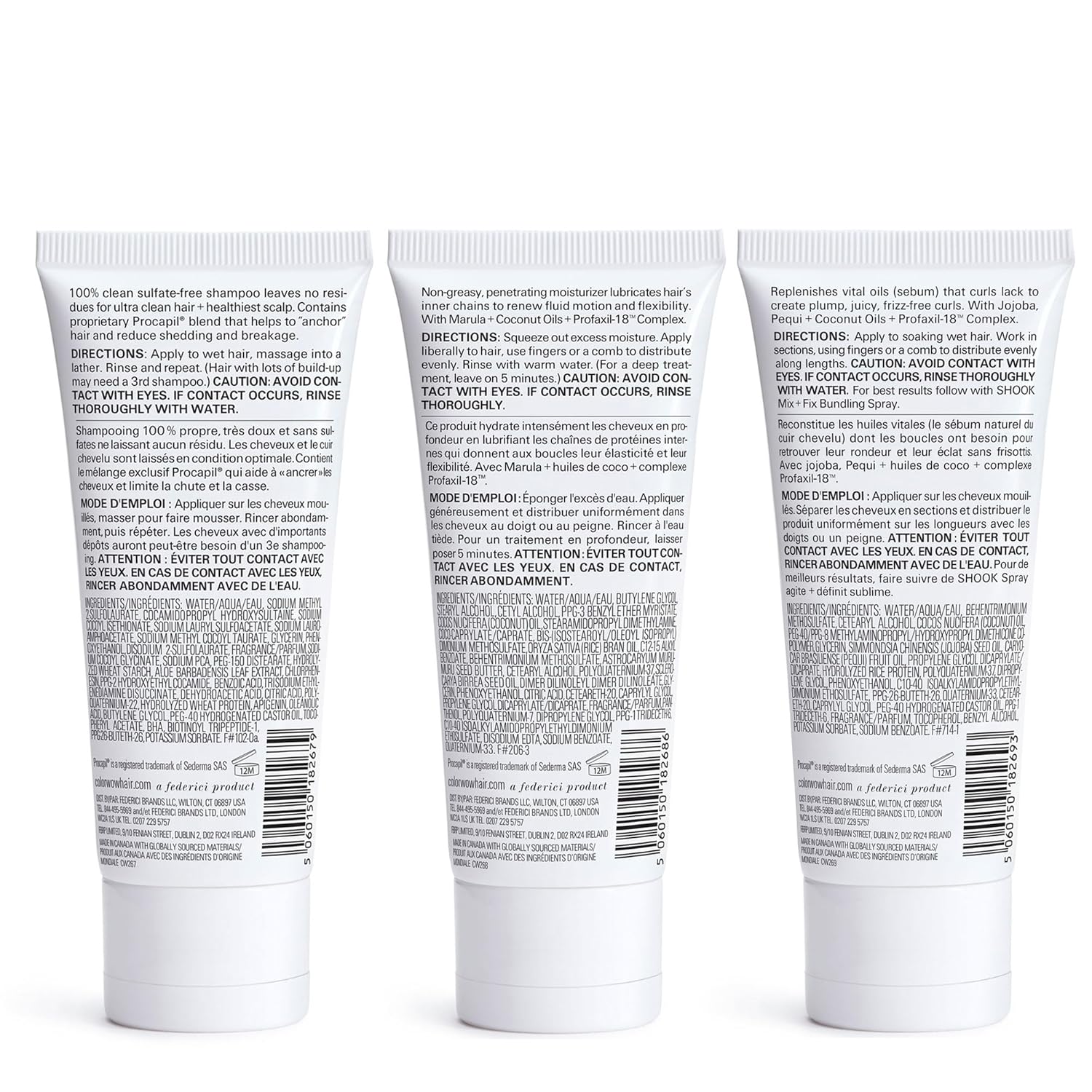 Color Wow - Curl Wow Perfect Curls Starter Set | 3 Piece Curl Wow Starter Set Including Deluxe Travel Size Hooked Shampoo, Coco-Motion Conditioner & Flo-Etry Serum 2.0 Fl Oz (Pack Of 3) : Beauty & Personal Care