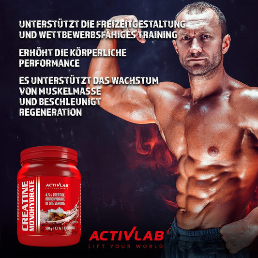 Activlab Creatine Monohydrate - 500G Jar | Optimum Nutrition Pre-Workout 83 Servings | Creatine Powder For Muscle Growth- Cola Flavor