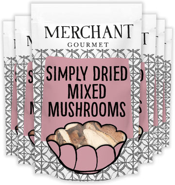 Merchant Gourmet Dried Mixed Mushrooms – Soak & Cook – Delicious Mix Of Oyster, Shiitake & Porcini Mushrooms – Perfect In Risottos, Pasta & Soups – Pack Of 6 X 30G Pouches