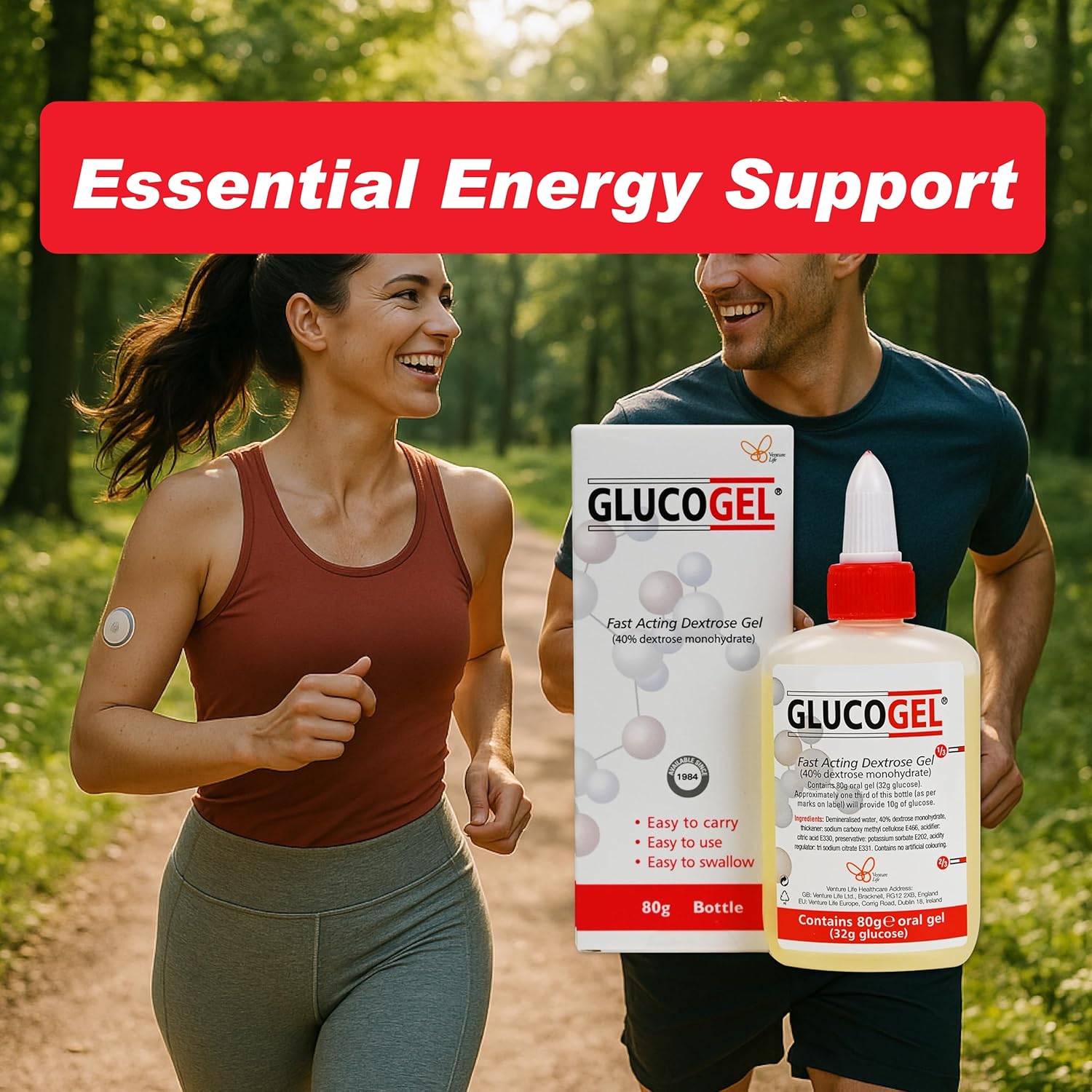 GlucoGel Fast Acting Glucose Energy Gel - Hypostop Gel for Running, Hiking, Cycling, Marathon Liquid Dextrose - Original Unflavoured, 80g Bottle (Pack of 1) : Amazon.co.uk: Health & Personal Care
