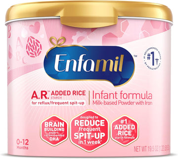 Enfamil A.R. Infant Formula, Clinically Proven to Reduce Reflux & Spit-Up in 1 Week, with Iron, DHA for Brain Development, Probiotics to Support Digestive & Immune Health, Powder Tub, 19.5 Oz