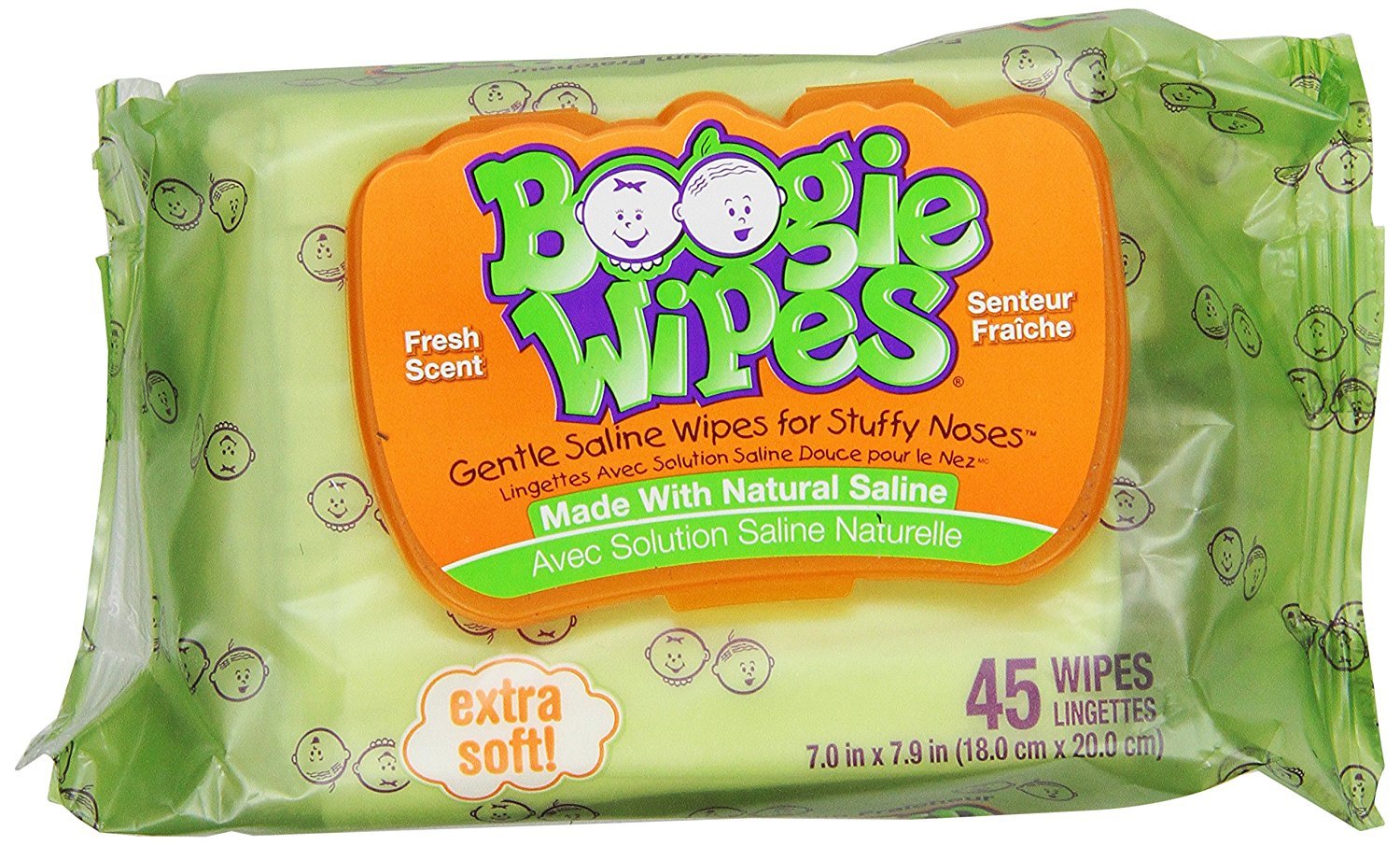 Baby Saline Wipes By Boogie For Face, Hand, Body & Nose, Fsa/Hsa Eligible, Made With Vitamin E, Aloe, Chamomile And Natural Saline, Fresh Scent, 45 Count