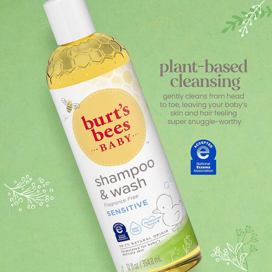 Burt'S Bees Baby Shampoo And Body Wash With Lavender, Calming Tear Free Baby Soap, 98% Natural Origin, 21 Fl Oz