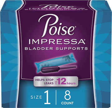 Poise Impressa Incontinence Bladder Support for Women, Bladder Control, Size 1, 8 Count (Packaging May Vary)