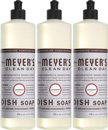 Mrs. Meyer'S Clean Day Liquid Dish Soap, Biodegradable Formula, Lavender, 16 Fl. Oz - Pack Of 3
