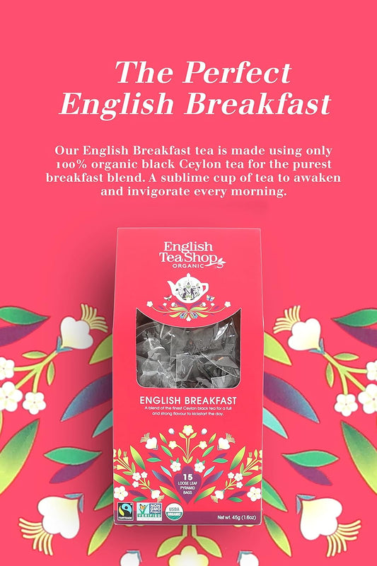 English Tea Shop Organic English Breakfast Tea (15 Pyramids), 44.9999999999999 G