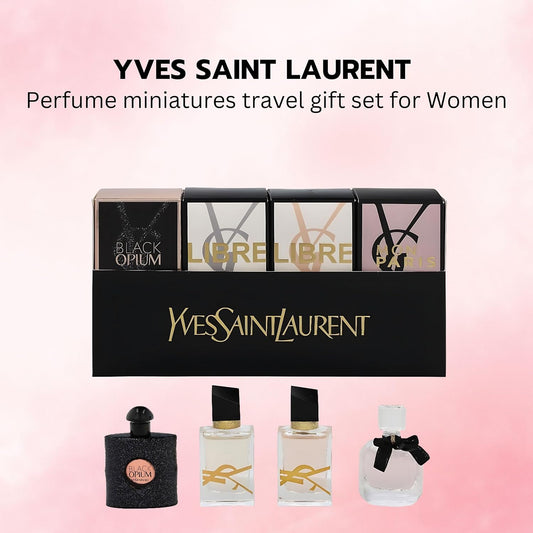 Yves Saint Laurent Travel Selection Set: Black Opium Eau De Parfum 7.5Ml, Libre Eau De Parfum 7.5Ml, Libre Eau De Toilette 7.5Ml & Mon Paris Eau De Parfum 7.5Ml
