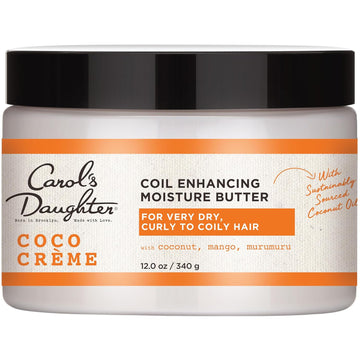 Carol'S Daughter Coco Creme Coil Enhancing Moisture Butter, With Coconut Oil And Mango Butter, For Very Dry Curly Hair, Paraben And Silicone Free, 12 Oz