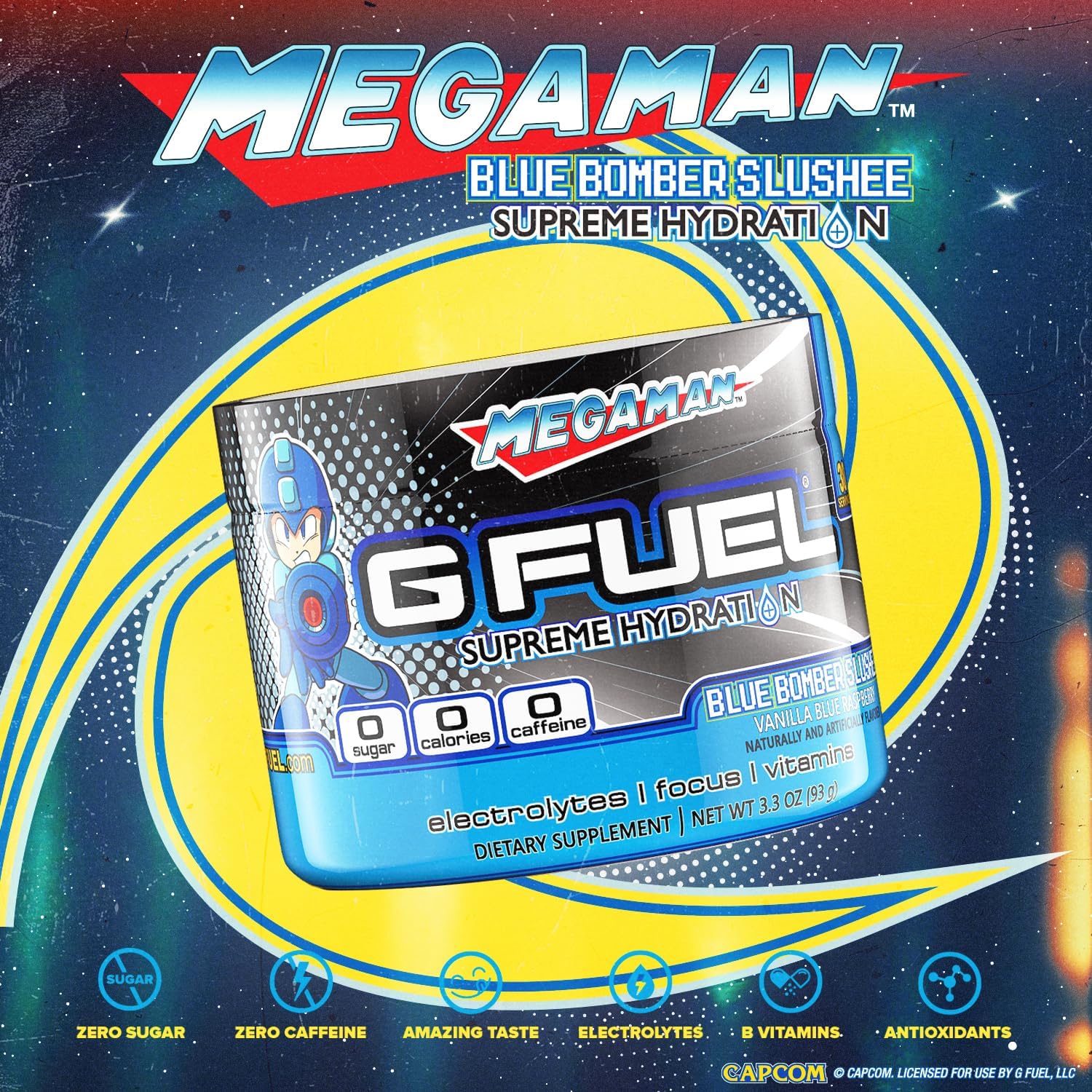 G Fuel Megaman Electrolytes Powder, Water Mix for Hydration, Energy an