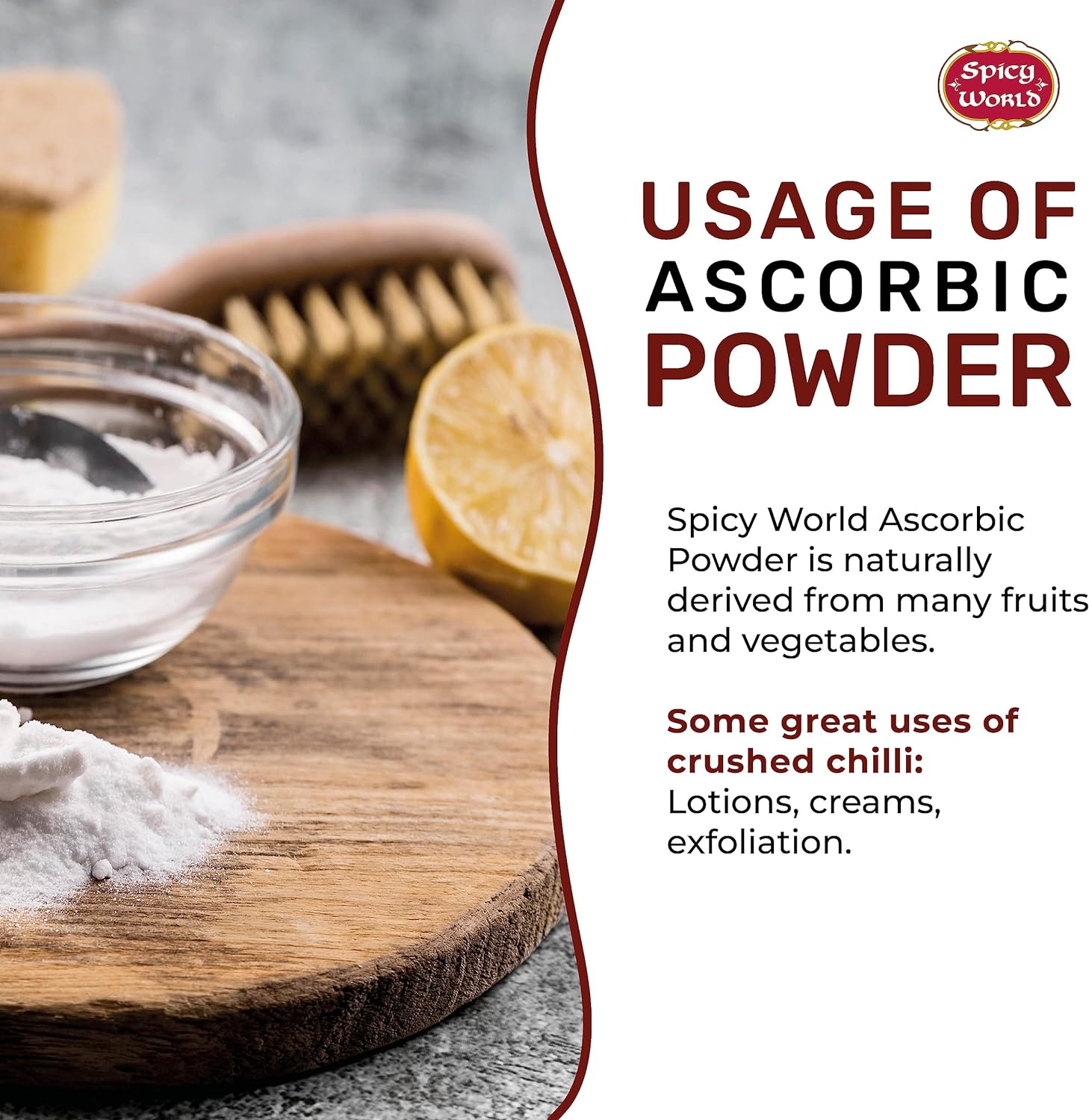 Spicy World Ascorbic Acid Vitamin C Powder 1 LB - Dietary Supplement, Pure VIT C Powder USP : Grocery & Gourmet Food
