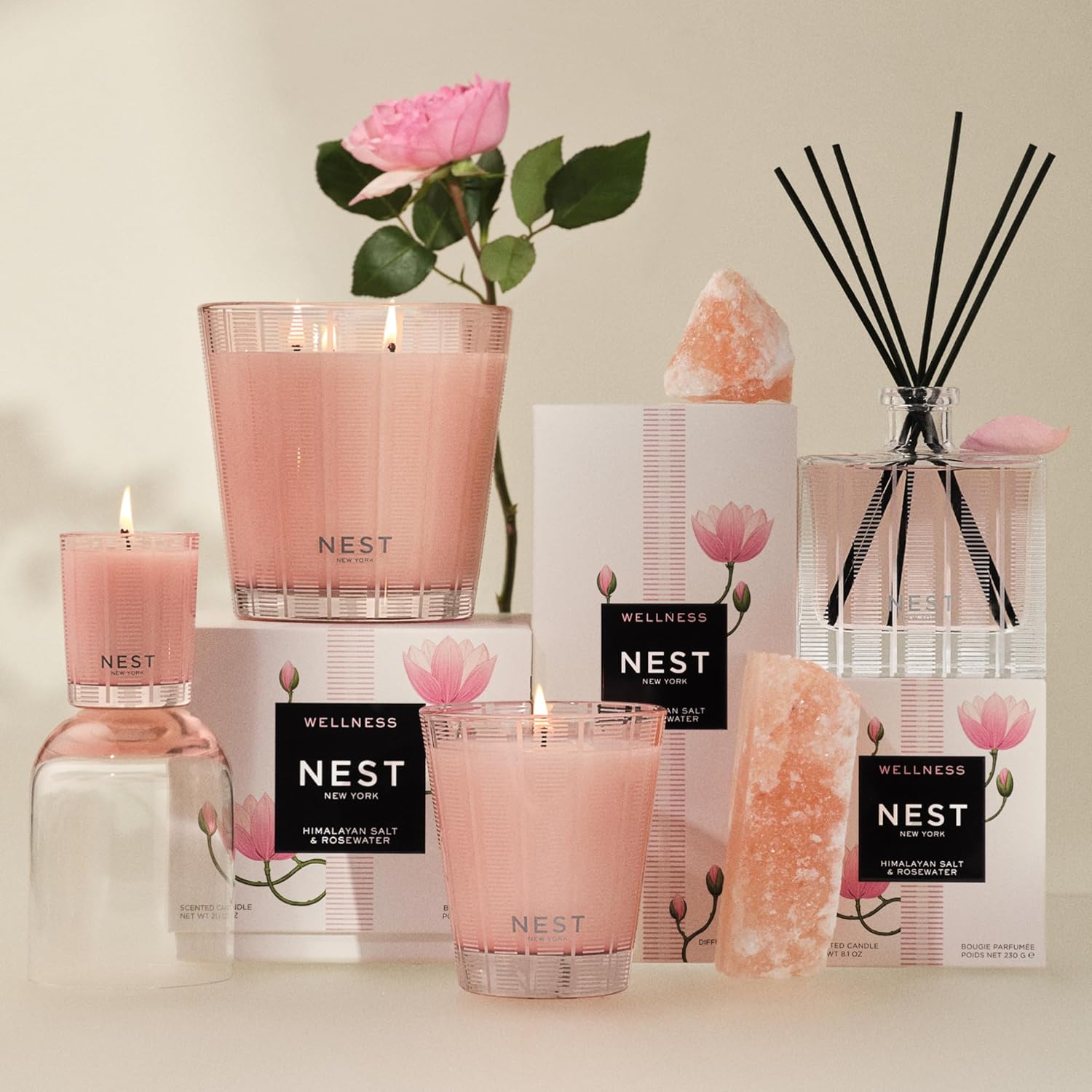 Nest New York Liquid Soap, Himalayan Salt & Rosewater - 10 Fl Oz - Cleanses & Nourishes Skin - Approx. 300 Pumps Per Bottle - Gluten Free & Cruelty Free : Beauty & Personal Care