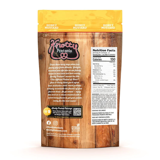 Knotty Pretzels - "The Official Pretzel Of Beer" 7.5 Ounce Individual Seasoned Pretzel In Resealable Snack Bags - Smokey Cheddar Bacon (3 Pack)
