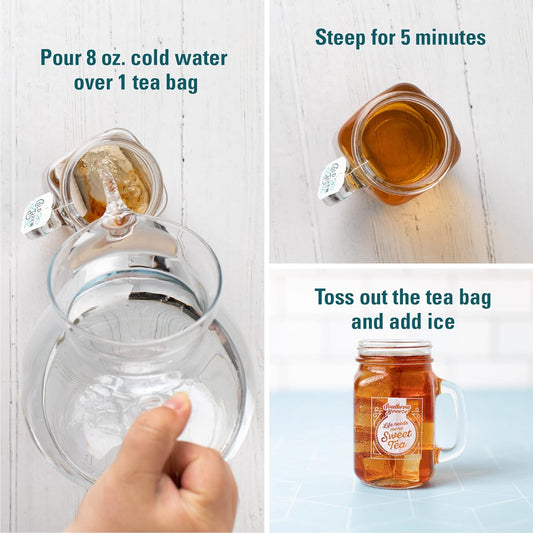 Southern Breeze Cold Brew Sweet Tea Blood Orange Iced Tea With Black Tea And Zero Carbs Zero Sugar, 20 Individually Wrapped Tea Bags Southern Sweet Tea Iced Tea Beverage