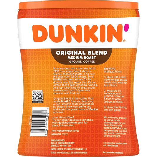 Dunkin' Original Blend Medium Roast Ground Coffee, 30 Ounce