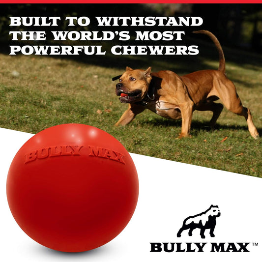 Bully Max Indestructible Dog Ball Toy For Aggressive Chewers - Dog Chew Toy For Puppy, Adult, Small, Medium & Large Dogs - Durable Balls For Dogs To Fetch For Indoor & Outdoor - Guaranteed To Last