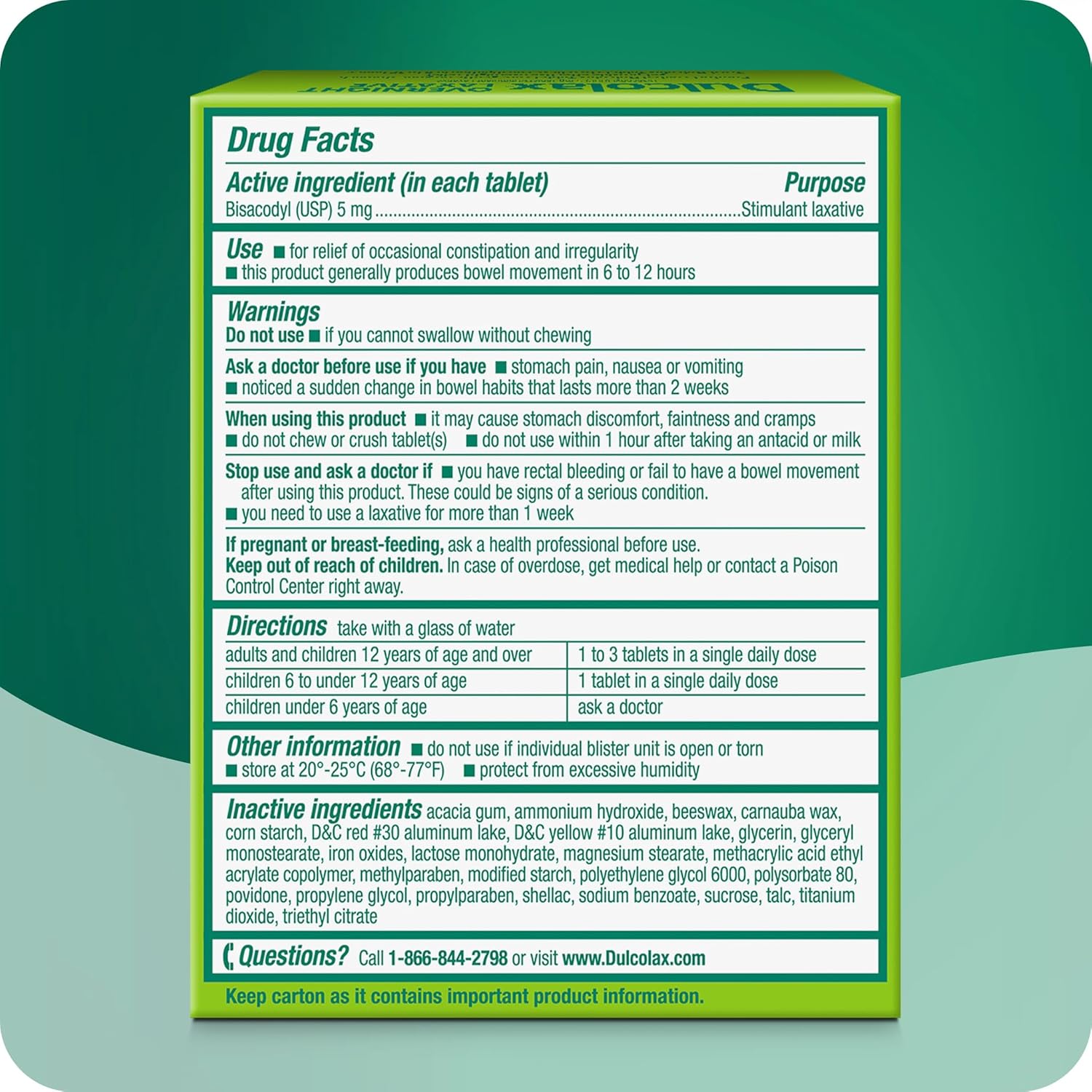 Dulcolax Fast Relief Medicated Laxative Suppositories, Rectal Use Only, Bisacodyl, 10 Mg, 28 Ct Overnight Relief Laxative For Gentle Constipation Relief, Bisacodyl 5 Mg Tablets, 10 Ct : Health & Household