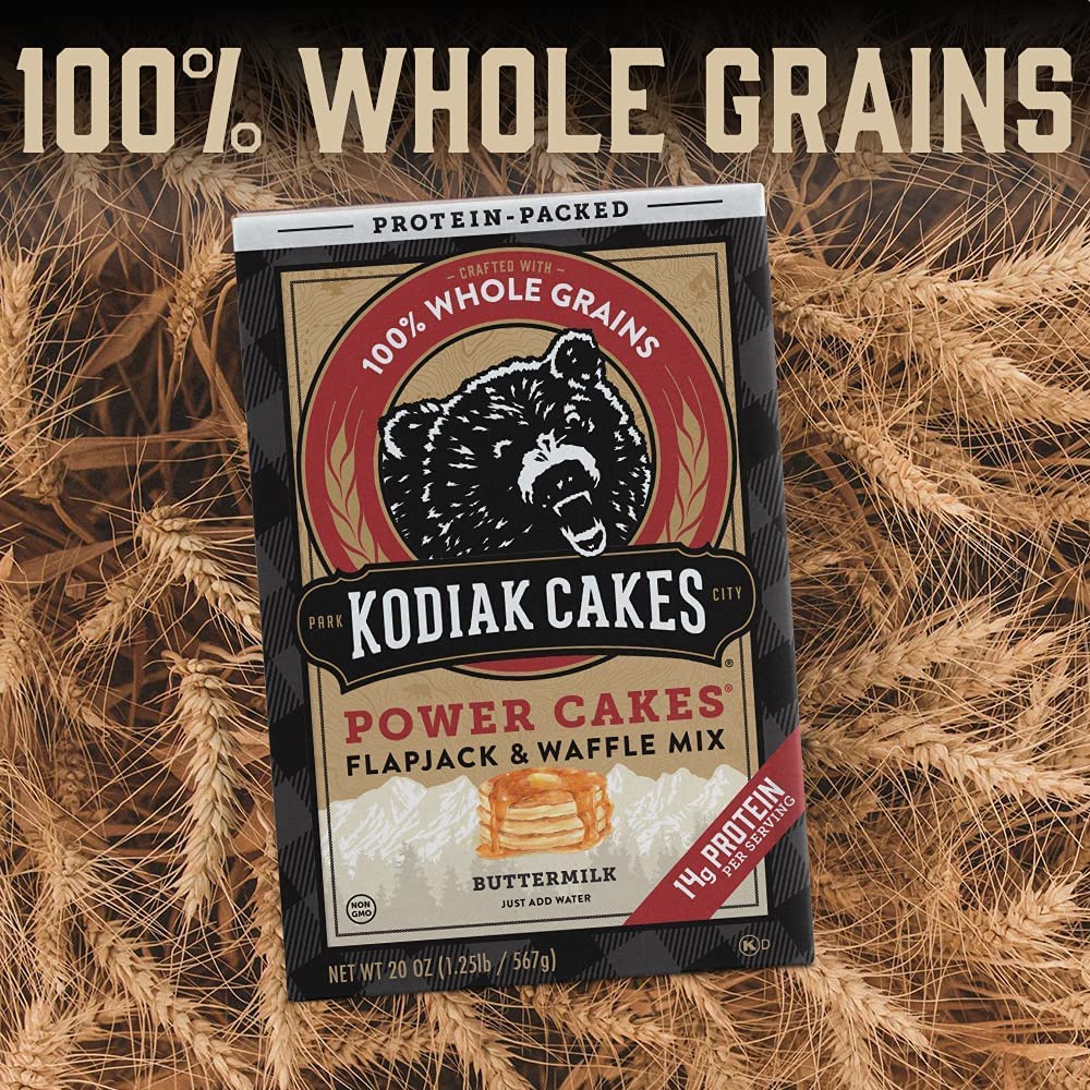 Kodiak Cakes Power Cakes Variety Pack Protein Pancake Mix & Waffle Mix - 100% Whole Grain- Buttermilk (2, 20oz) and Birthday Cake (1, 18oz) : Grocery & Gourmet Food