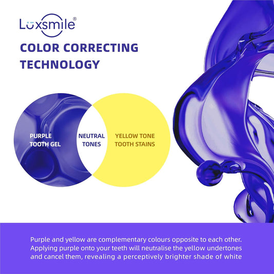 Teeth Whitening Gel Pens V34 Purple Teeth Whitener Non Sensitive 25% Carbamide Peroxide Teeth Color Corrector Whitening, (3X) 4Ml / Pen
