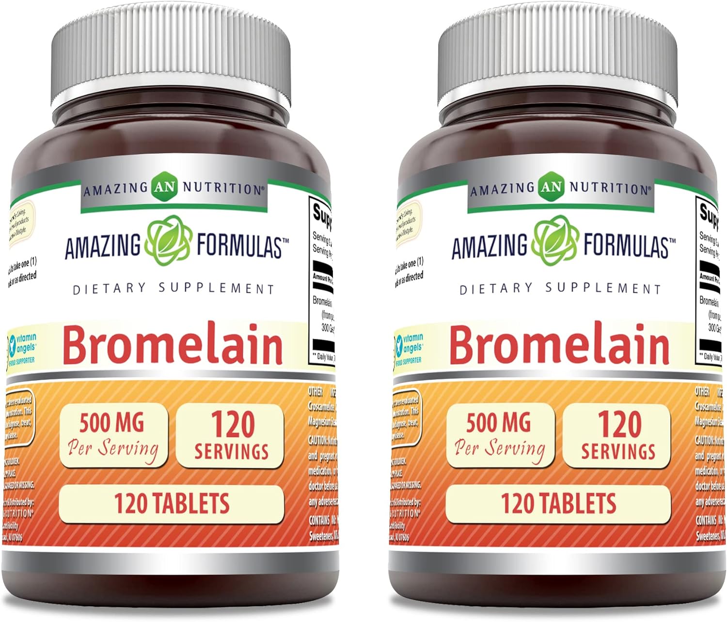 Amazing Formulas Bromelain 500 Mg Tablets Supplement | Non-GMO | Gluten Free | Made in USA (120 Count | 2 Pack)