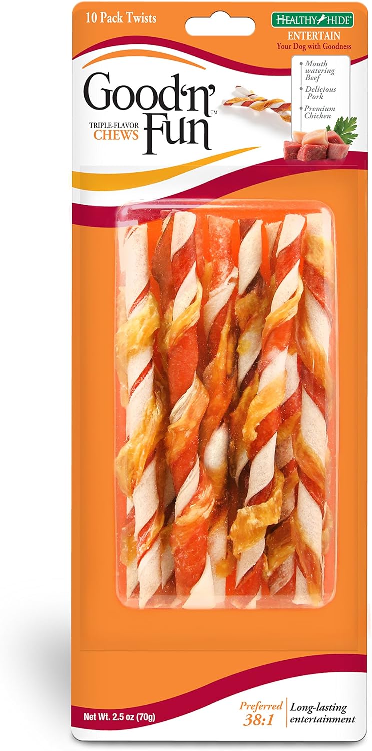 Good'N'Fun Good 'N' Fun Dog Treats, Tripe Flavor Twists, 10 Pack