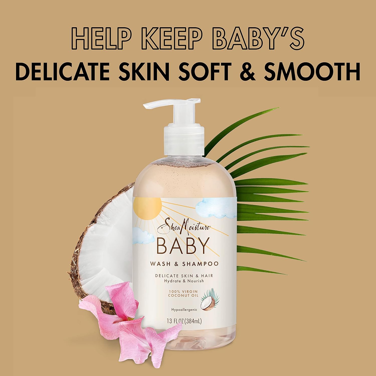 SheaMoisture Baby Wash and Shampoo 100% Virgin Coconut Oil for Baby Skin Cruelty Free Skin Care 13 oz : Baby