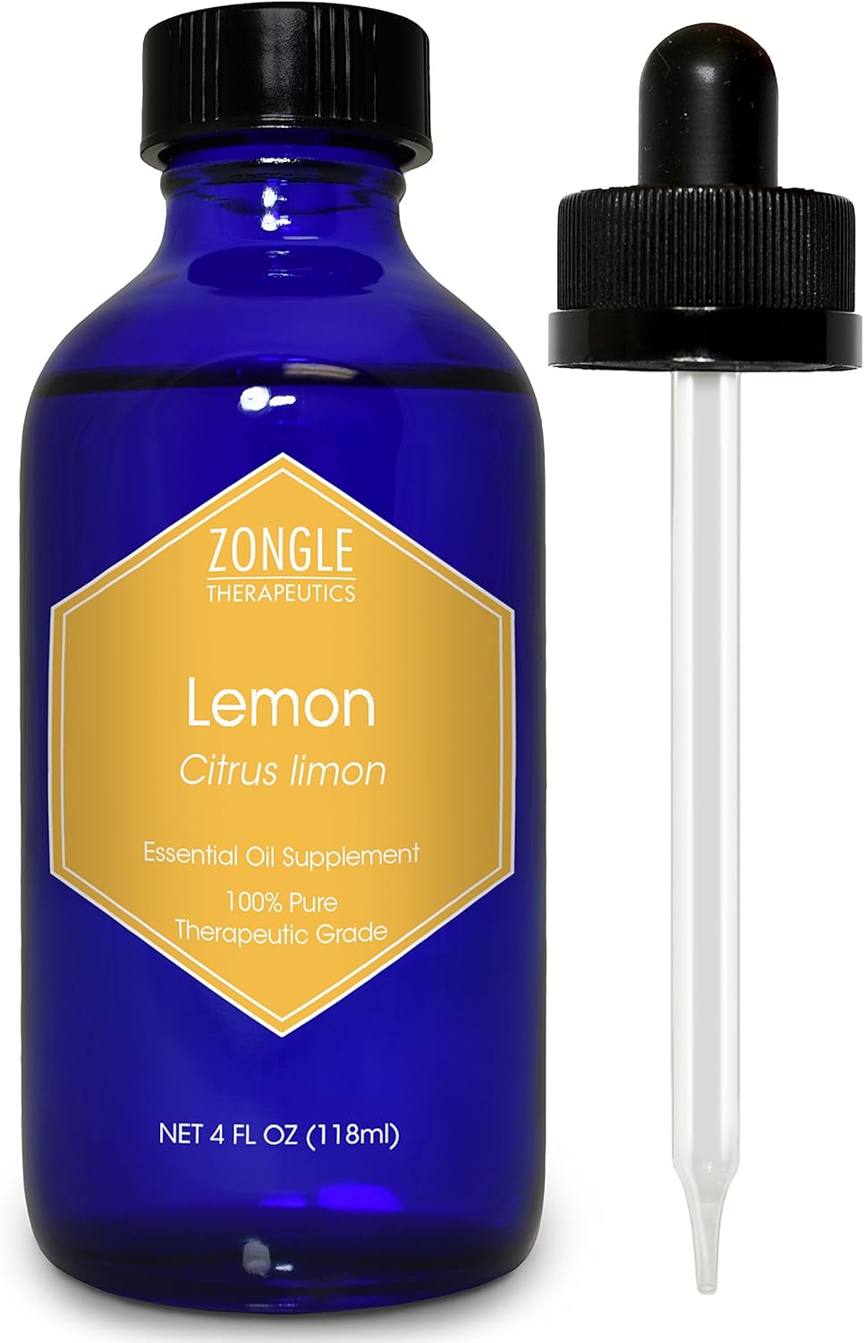 Pure Lemon Essential Oil By Zongle – 100% Pure Natural, Therapeutic & Food Grade For Wood, Cooking, Cleaning, Skin, Baking, Diffuser, Furniture, Drinking Water, Face – 4 Oz