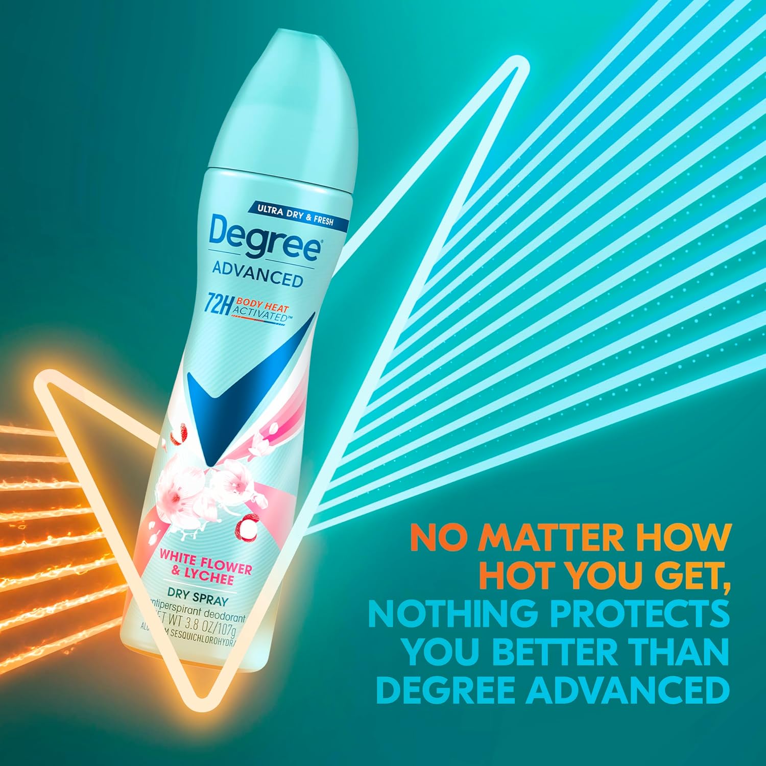 Degree Antiperspirant Deodorant Dry Spray White Flowers & Lychee 72-Hour Sweat & Odor Protection Deodorant Spray For Women With Body Heat Activated Technology 3.8 oz : Beauty & Personal Care