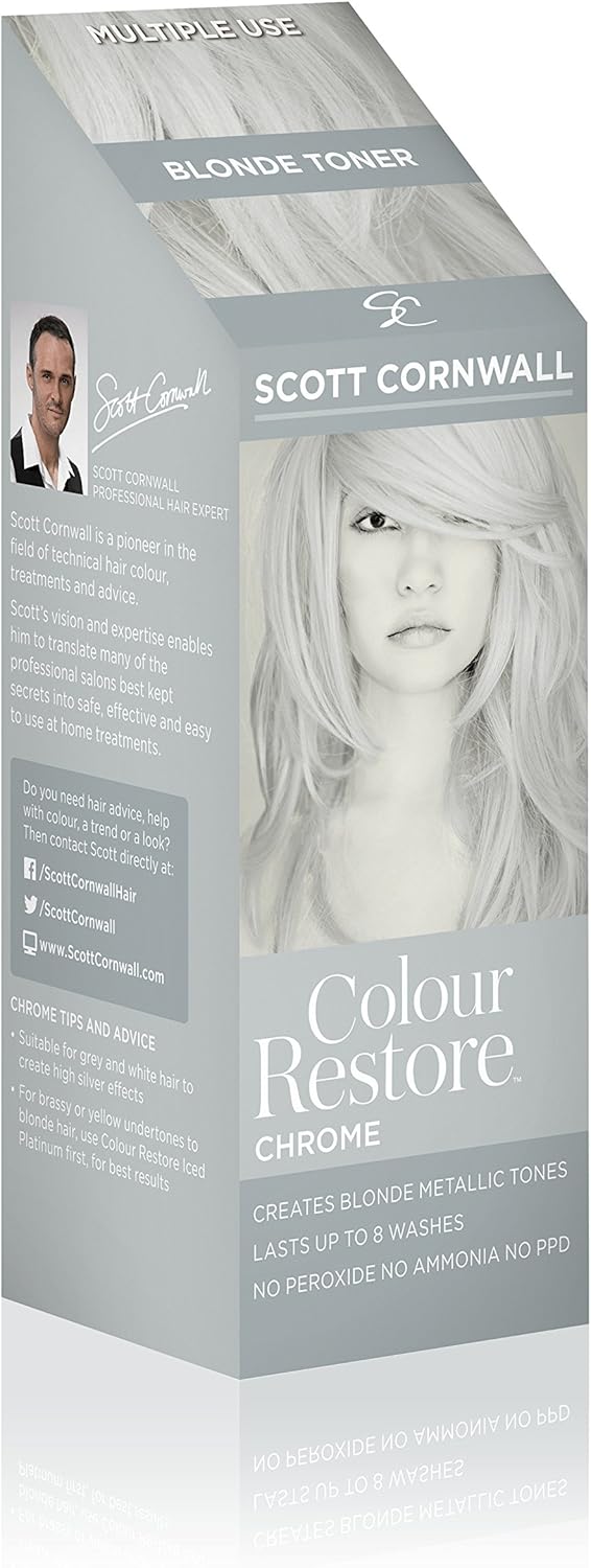 Scott Cornwall Colour Restore Iced Platinum Anti Yellow Hair Toner - Multiple Use -100Ml