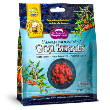 Dragon Herbs Heaven Mountain Goji Berries 8 Oz. (227G), Moist, Fight Stress, Gain Strength, Eye Vision Tonic, All Natural Ingredients