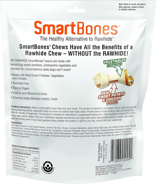 Smartbones Medium Chews, Treat Your Dog To A Rawhide-Free Chew Made With Real Meat And Vegetables
