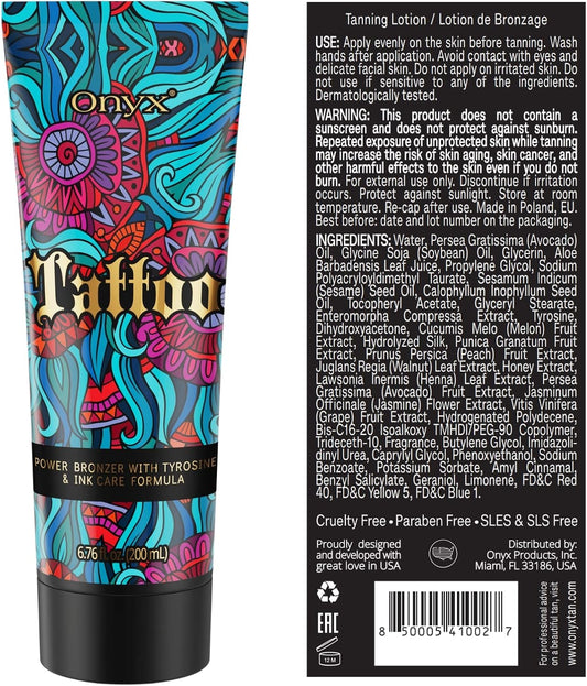 Onyx Tattoo Protect Sunbed Cream | Tanning Accelerator With Ink Care | Dark Sunbed Lotion With Hydration | Streak-Free Formula For Indoor Tanning | Smooth, Even Results | Long-Lasting Skin Nourishment