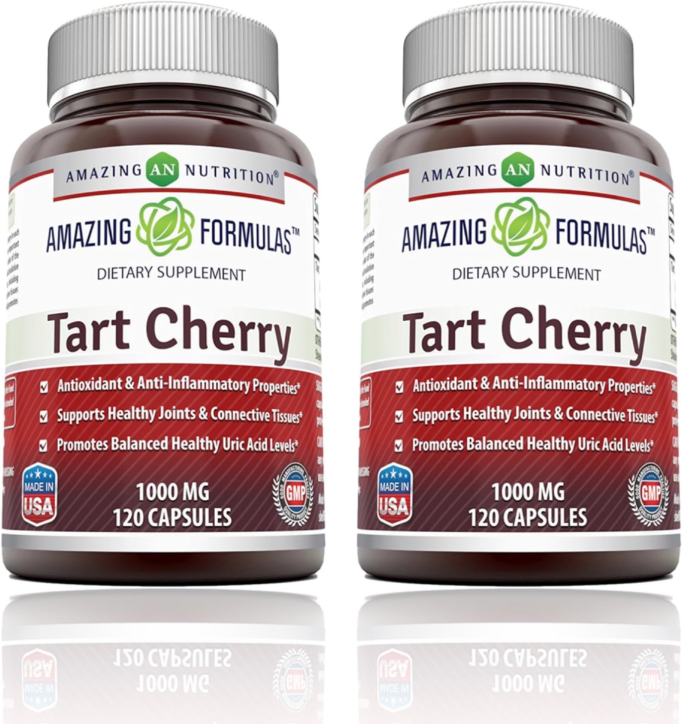 Amazing Formulas Tart Cherry Extract Capsules (Non-Gmo,Gluten Free) - Antioxidant Support - Promotes Joint Health & A Proper Uric Acid Level Balance (1000 Mg, 120 Count (Pack Of 2))