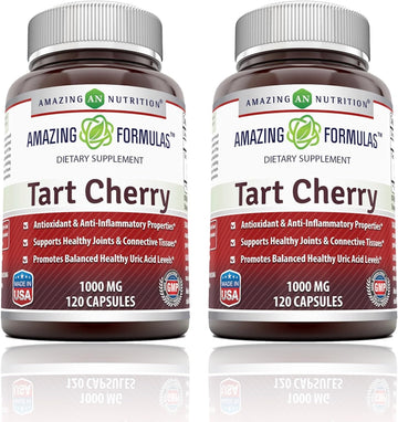 Amazing Formulas Tart Cherry Extract Capsules (Non-GMO,Gluten Free) - Antioxidant Support - Promotes Joint Health & a Proper Uric Acid Level Balance (1000 Mg, 120 Count (Pack of 2))