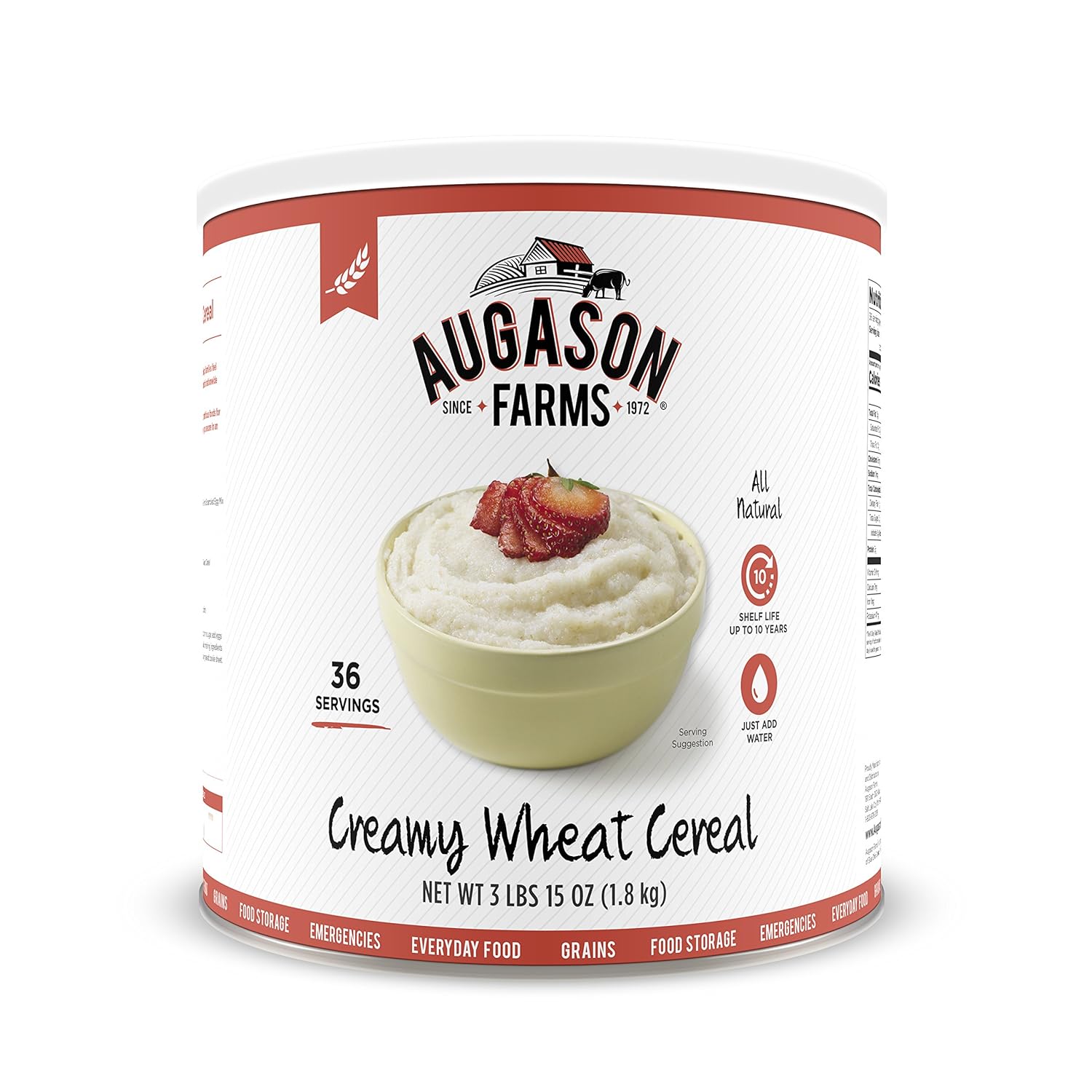 Augason Farms Creamy White Cereal - 63 Ounce (Pack of 1)