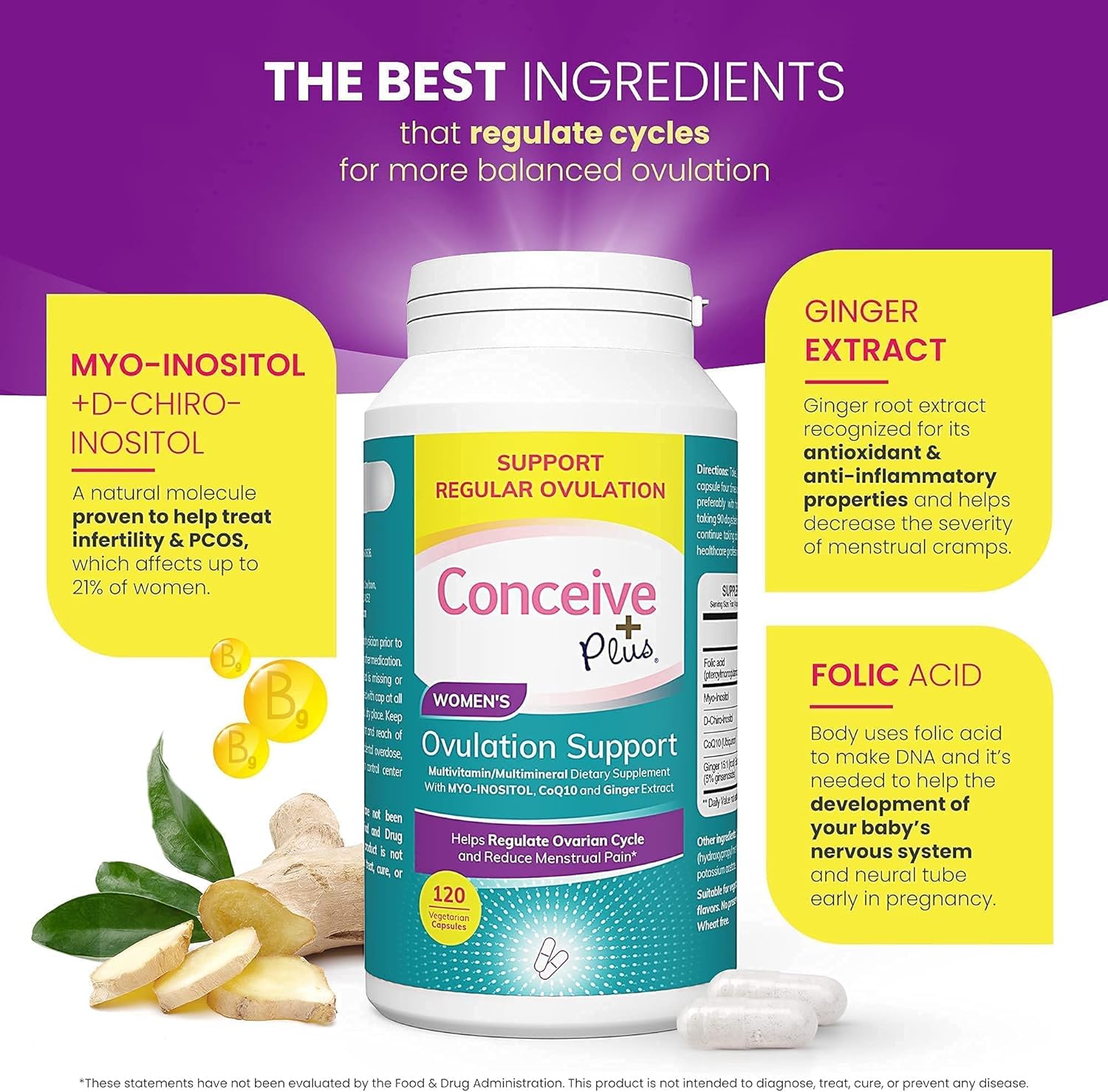 CONCEIVE PLUS Ovulation Bundle, Womens Fertility Supplement Prenatal Vitamins and Ovulation PCOS Support Capsules : Health & Household