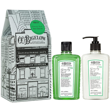 C.O. Bigelow Apothecary Duo, Rosemary Mint Body Care Gift Box With Body Soap & Lotion, Gift Set Of Two - Moisturizing Lotion & Liquid Body Wash For Dry Skin - 10Fl Oz Each