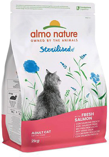 Almo Nature Functional Sterilised Dry Cat Food with Fresh Salmon Adult Cat, 2 kg?ALM671