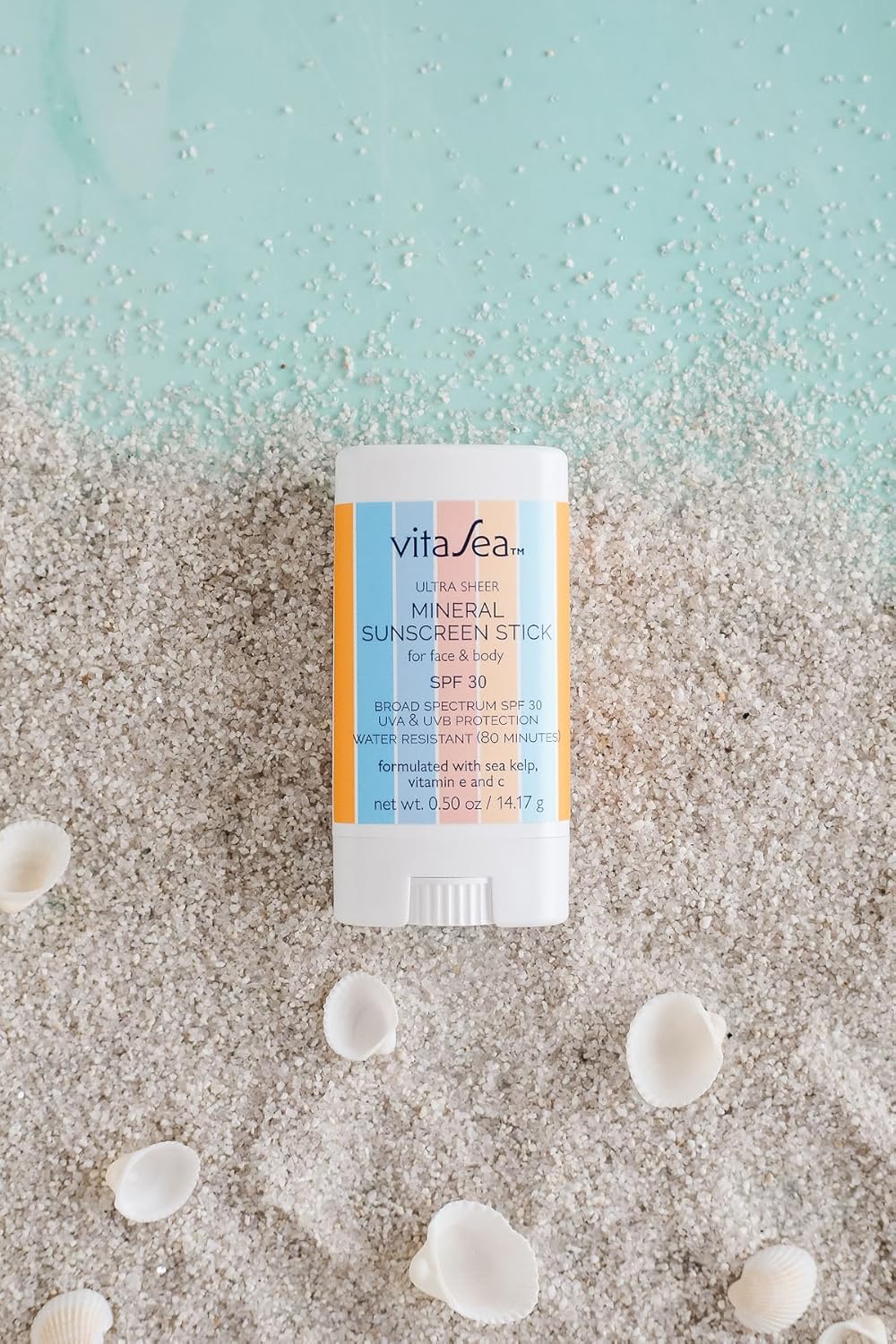 Noodle & Boo VitaSea Ultra Sheer Mineral Sunscreen Stick For Face and Body, Broad Spectrum Reef Friendly SPF 30, UVA & UVB Protection, Formulated with Sea Kelp, Vitamin E & C, 0.50 Oz. : Beauty & Personal Care