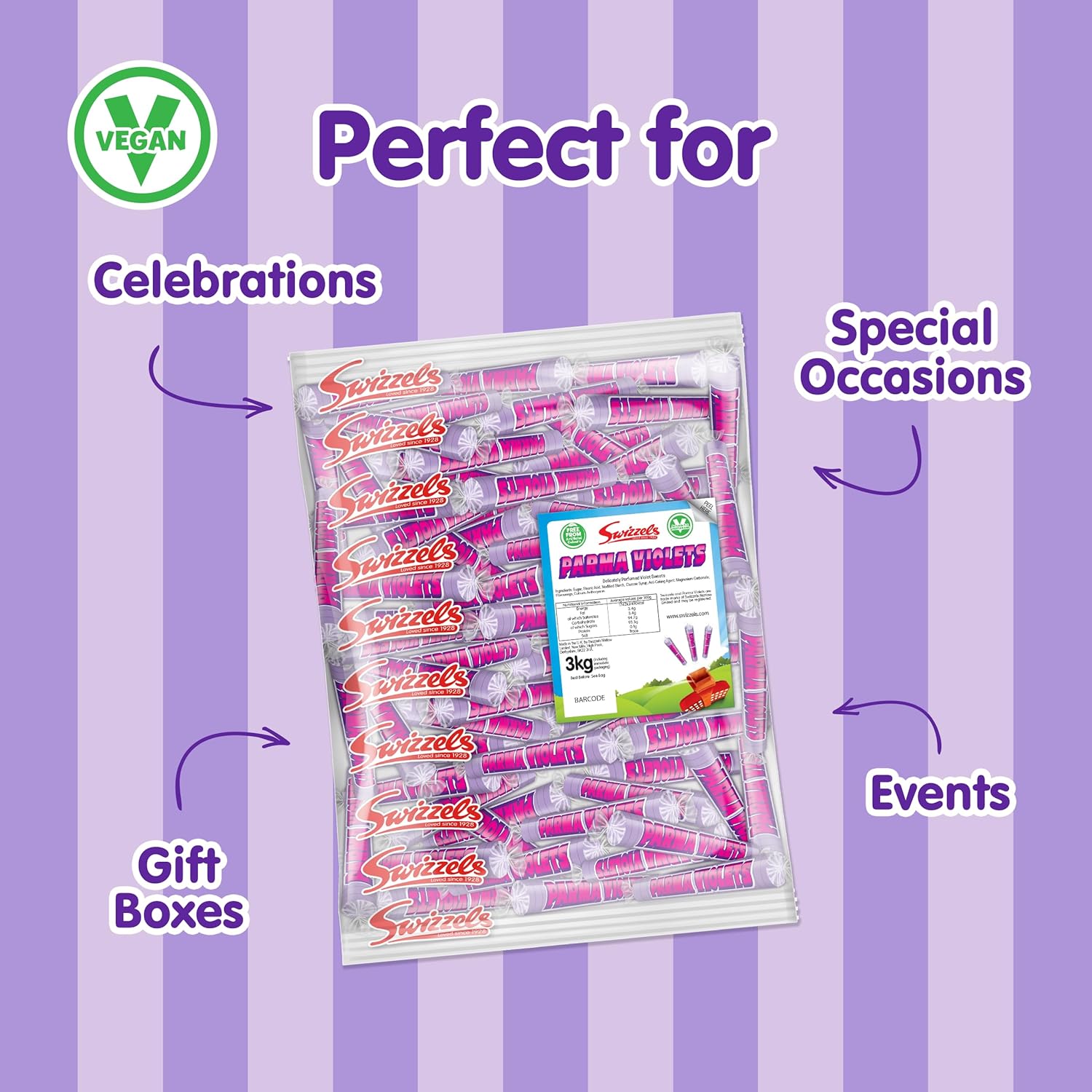 Swizzels 3kg Bulk Sweets Bag of Parma Violets - Party Pack : Amazon.co.uk: Grocery