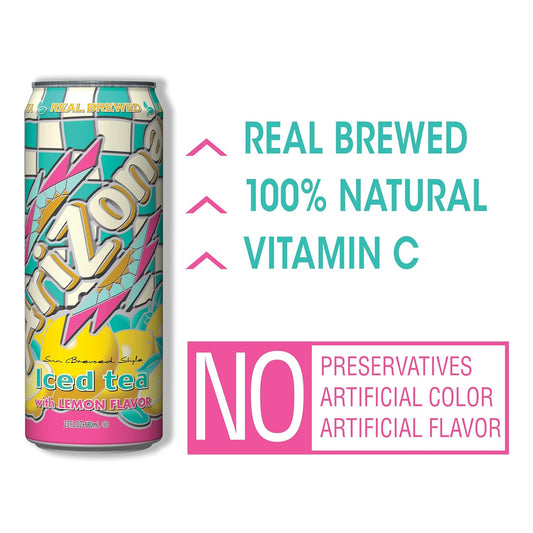 Arizona Lemon Tea - Big Can, 22 Fl Oz (Pack Of 12)