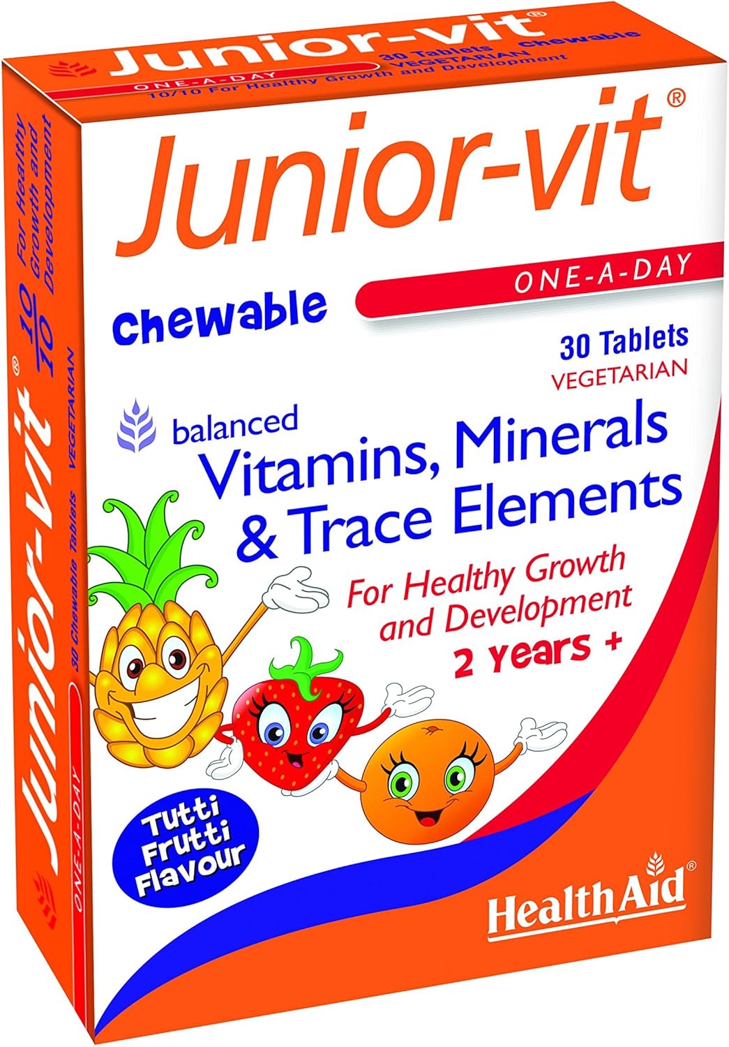 HealthAid Junior-VIT Chewable Multivitamins, 30 Vegetarian Tablets, Pack of 1 : Amazon.co.uk: Health & Personal Care