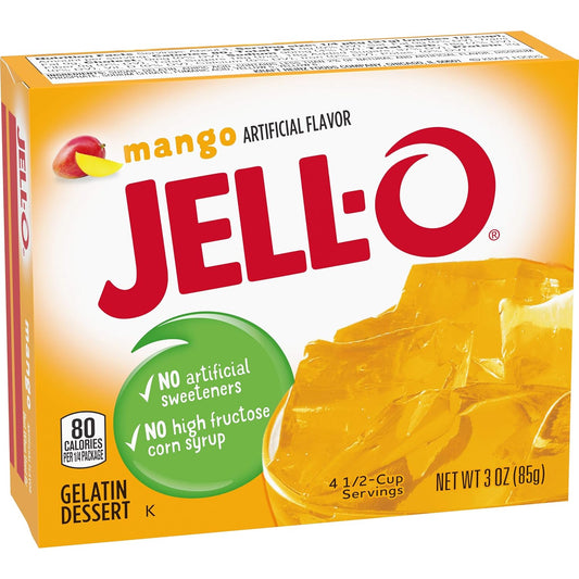 Jell-O Mango Gelatin Mix (3 Oz Boxes, Pack Of 24)