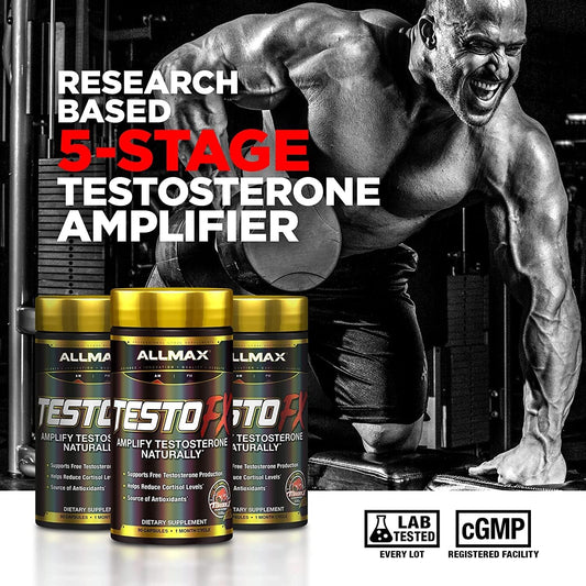 Allmax Nutrition Testofx Male Support, Supports Strength, Stamina, And Endurance, Formulated With Tribulus Terrestris, Ashwagandha, Tongkat Ali, 90 Capsules, 30 Day Supply