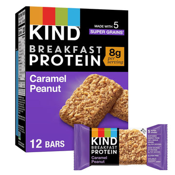 Kind Breakfast Protein Bars, Caramel Peanut, Healthy Snacks, Gluten Free, 6 Count