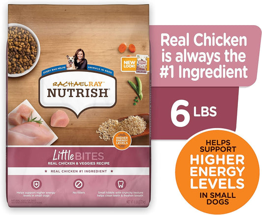 Nutrish Rachael Ray Little Bites Dry Dog Food, Chicken & Veggies Recipe for Small Breeds, 6 Pounds