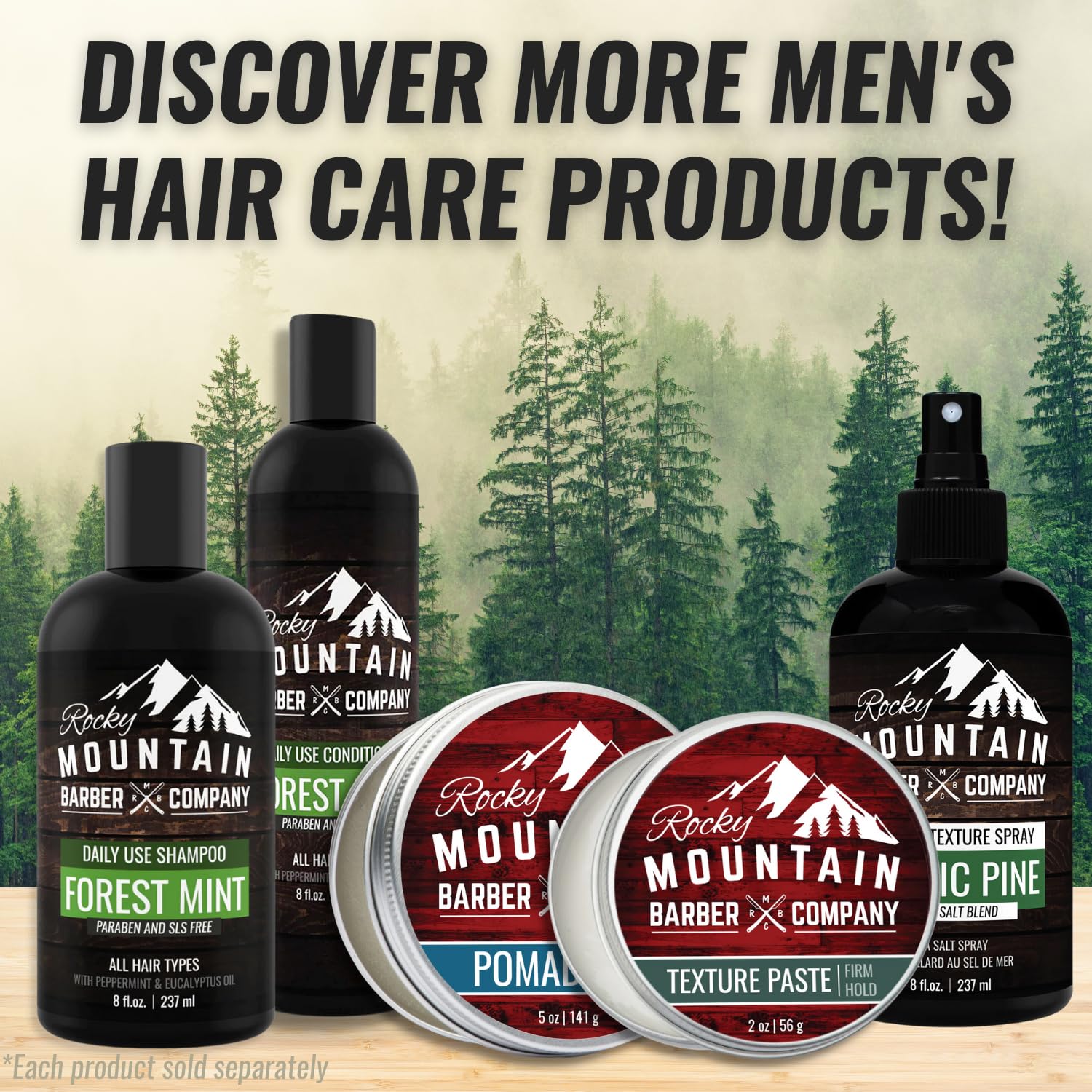 Rocky Mountain Barber Company Pomade For Men - 5 Oz Tub Classic Styling Product With Strong Firm Hold For Side Part, Pompadour & Slick Back Looks – High Shine & Easy To Wash Out – Water Based : Beauty & Personal Care