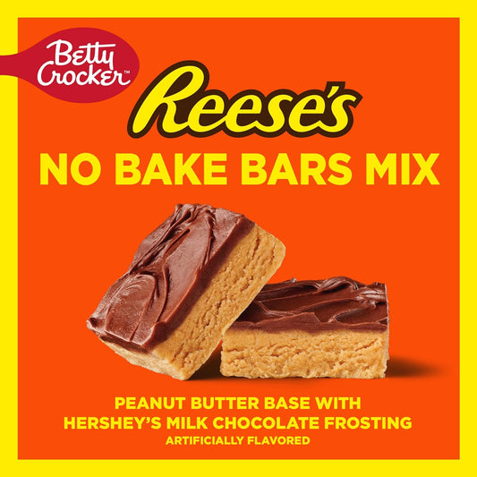 Betty Crocker REESE'S Peanut Butter No Bake Bars Mix With HERSHEY’S Milk Chocolate Frosting, 17.3 oz