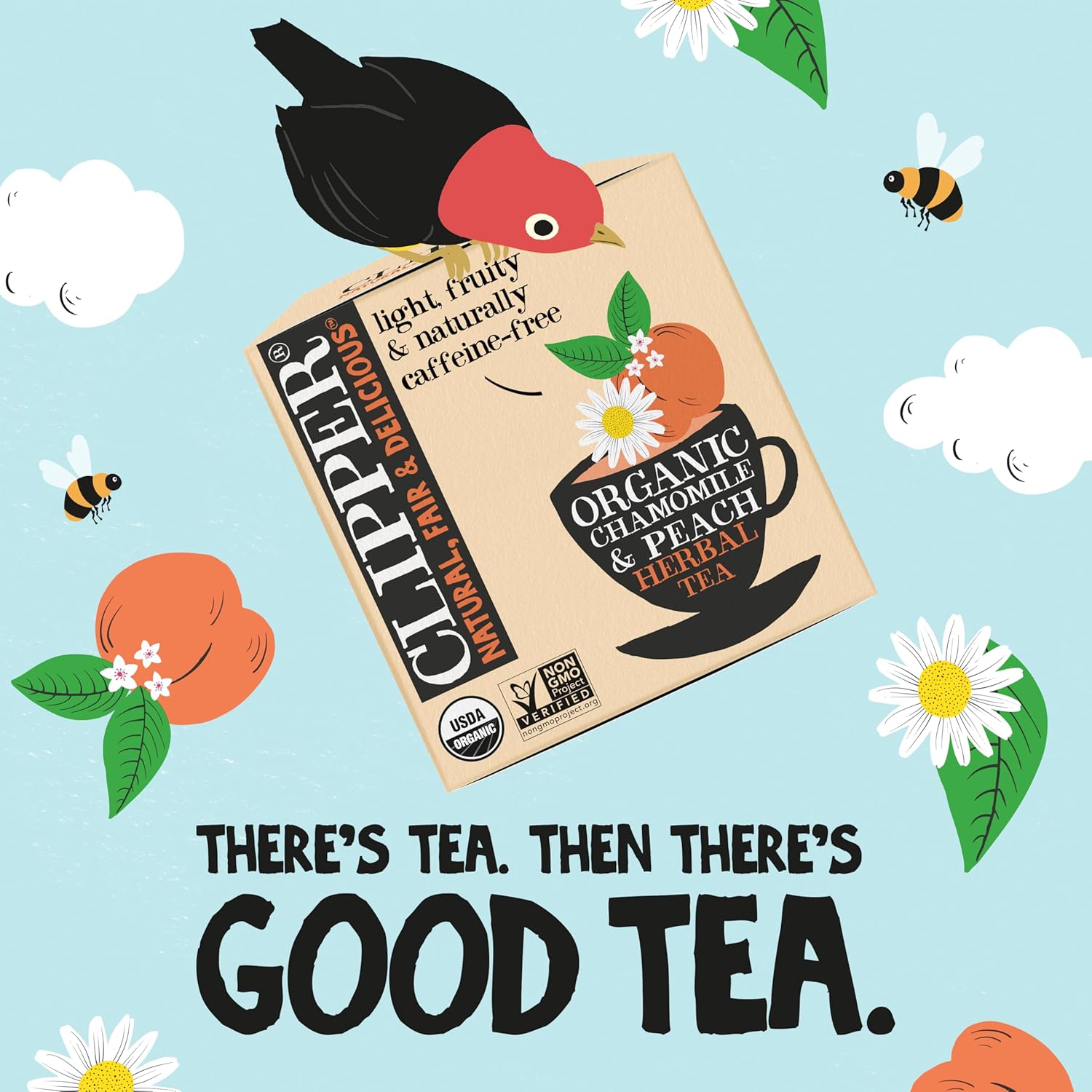 Clipper Tea Chamomile & Peach Teabags – Usda Organic, Great Hot Or Iced – Natural, Fair & Delicious Fruity Chamomile & Peach Infusion – 50 Tea Bags : Grocery & Gourmet Food